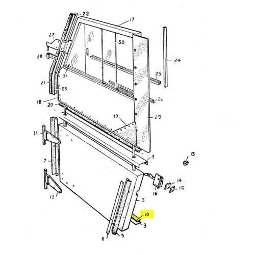 Latte fixation joint inférieur bas de porte
