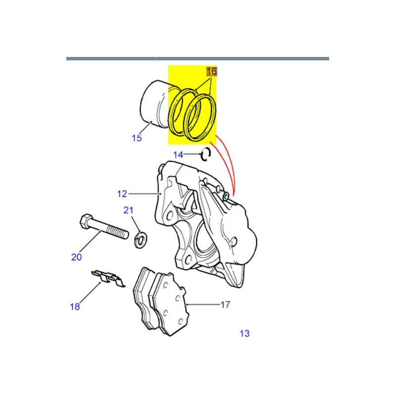 Repair kit front caliper piston Defender - 1991 on
