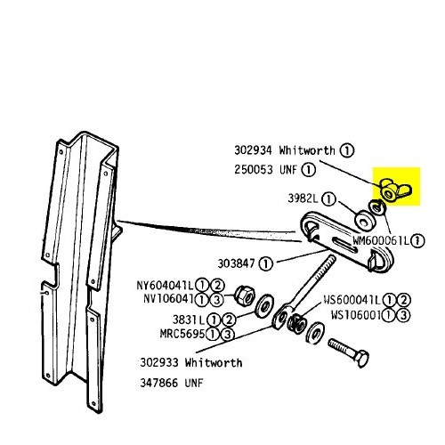 Wing nut Unf for spare wheel clamp