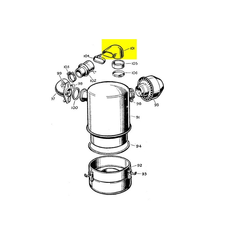 Coude d'entrée air carburateur Solex 1948-54