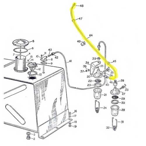 Petrol pipe fuel pump - sediment bowl
