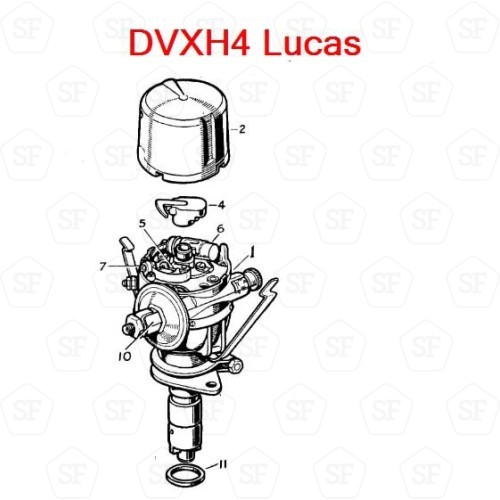 Rotor arm DVXH4 distributor Lucas