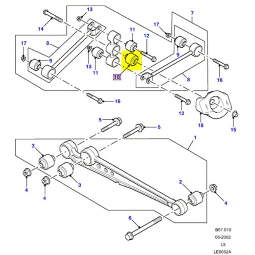 Silent bloc de parallélogramme de Watt - central - Disco2