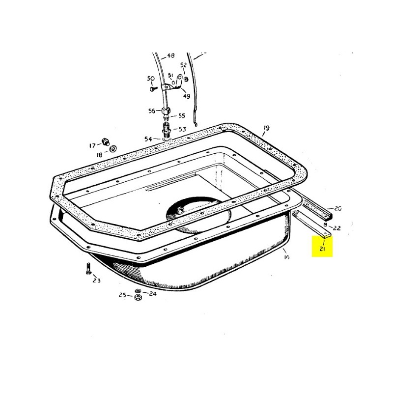 Packing strip rear sump