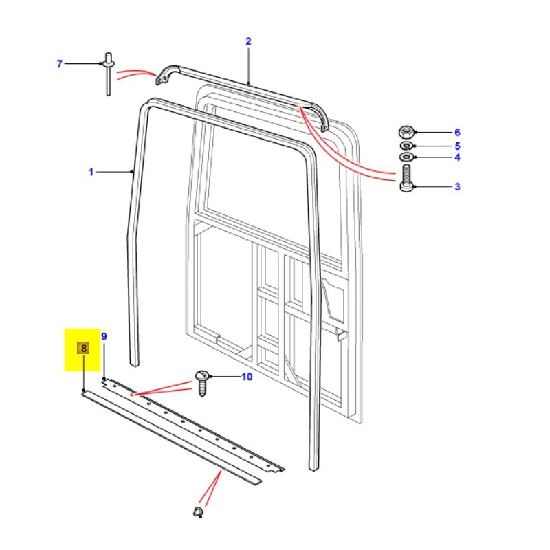 Rear tail door rubber seal