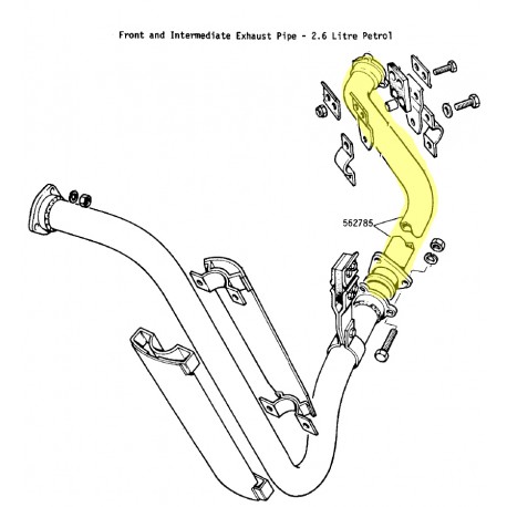Intermediaire exhaust pipe 2.6L 6 cyl.
