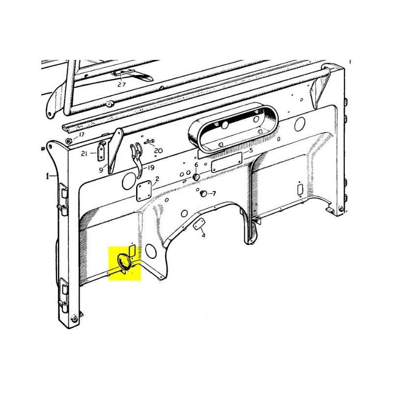 Caoutchouc tablier - accès démarreur