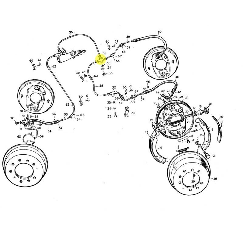 Raccord de frein avant - 3 voies 1948-1953