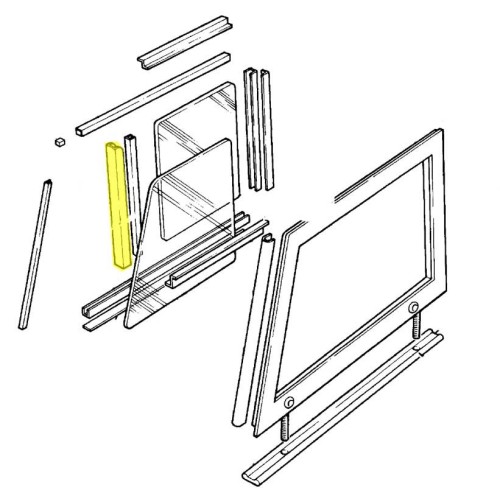 Retaining channel sliding window rubber