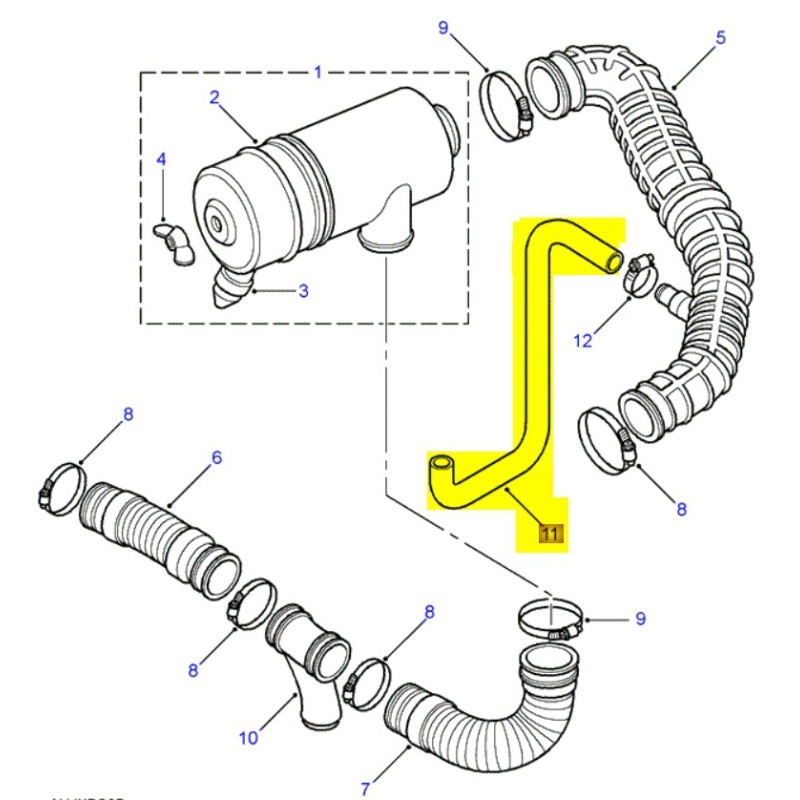Hose cylcone to air cleaner - 300TDi