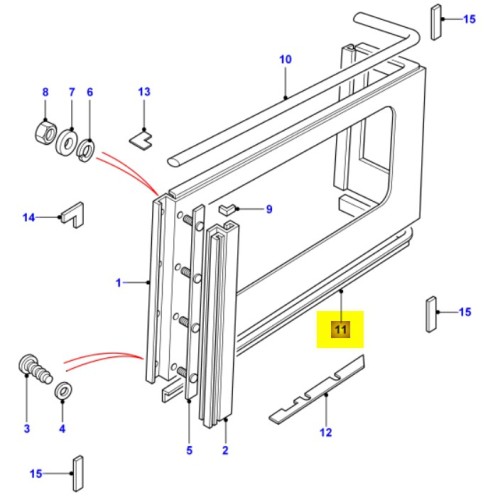 Seal side panel lower - LH