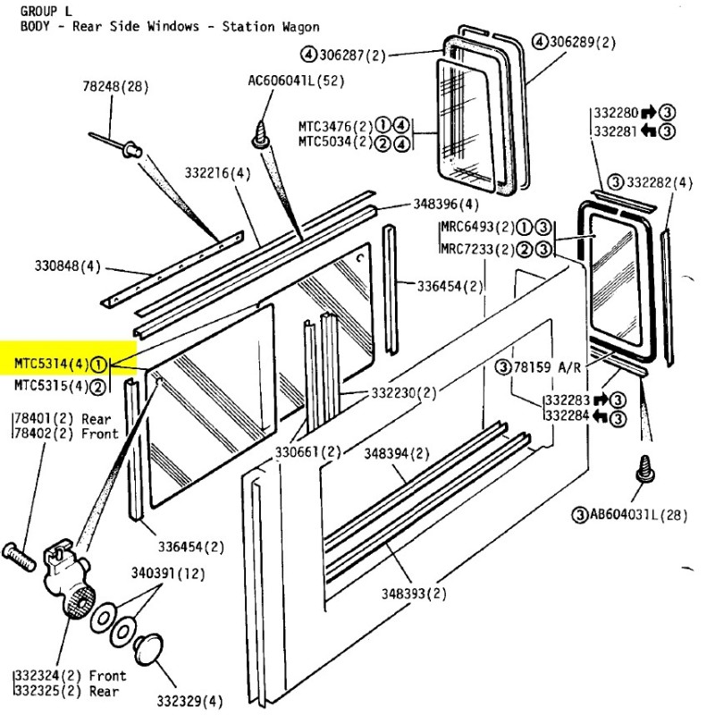 Vitre latérale coulissante arrière