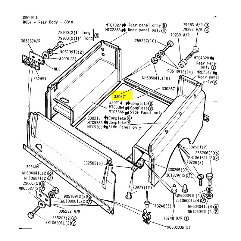 Rear body angle mounting