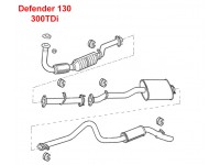 Exhaust kit Def130 300TDi - with catalyst.