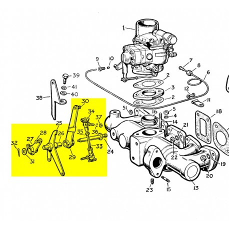 Carburetor 32 PBI levers assembly - used