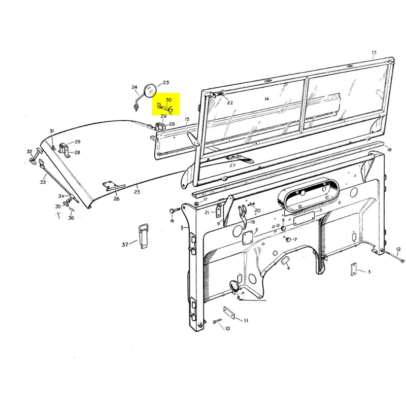 Windscreen fastener Minerva - used
