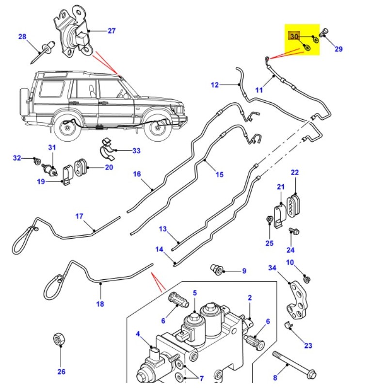 Washer pipe to actuator