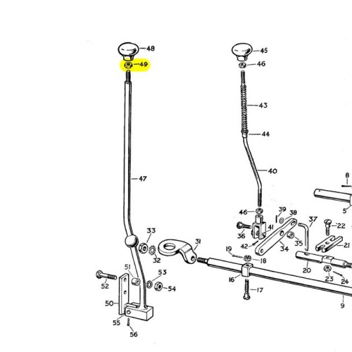 Nut for transfer lever knob 1948-84