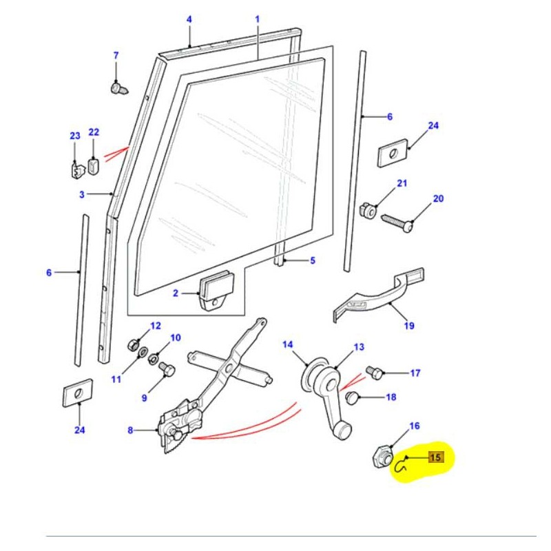Clip-handle assembly link