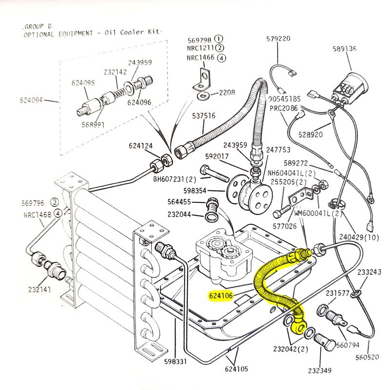 Oil cooler flexi sump to oil cooler