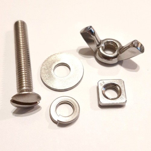 Nut & bolt hood stick - stainless steel