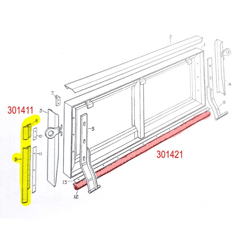 Seal rubber bottom door & tailgate 80"