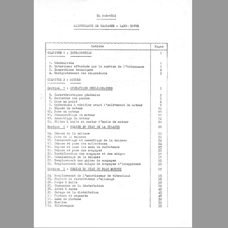 Copie manuel d'atelier Minerva - TM9-B-1803