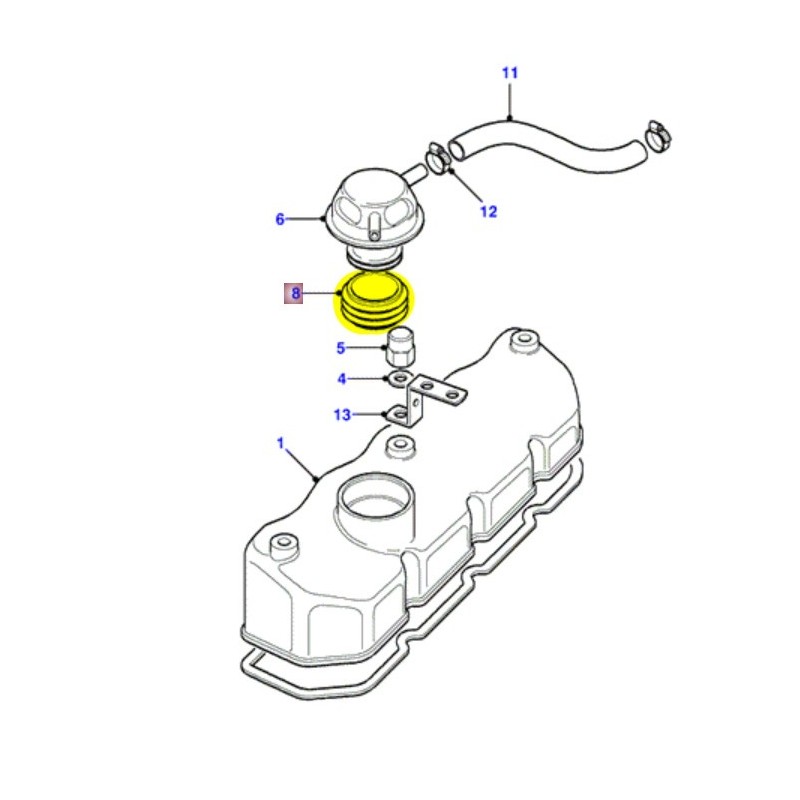 Rocker cover breather sealing O ring