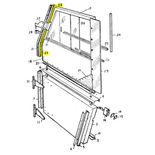 Latte de fixation joint haut de porte 1948-53