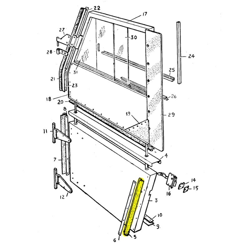Joint arrière bas de porte + ridelle 80"