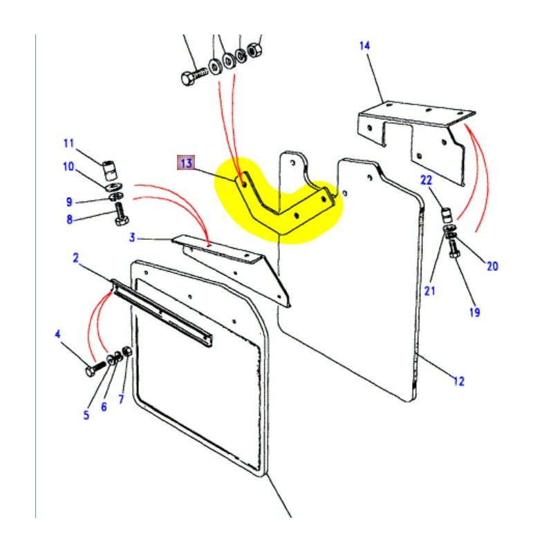 Plate mudfflaps support rear - Def