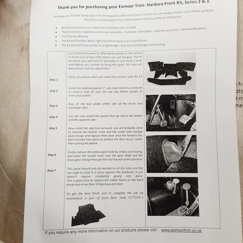 Kit carpettes Hardura - Serie 2/3 LT76