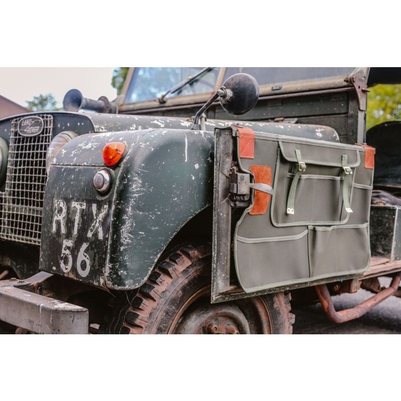 Pair front canvas door card - 86/88" - Khaki