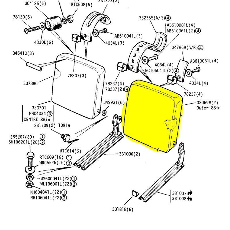 Dossier de siège avant extérieur - standard