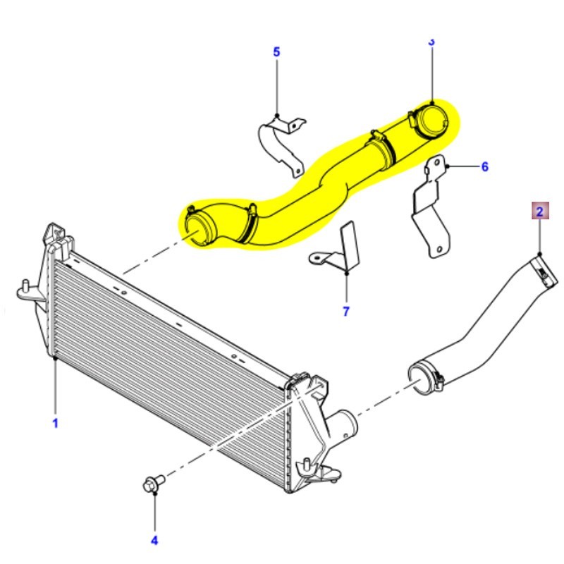 Durite intercooler droite 2.2L TD4 Puma