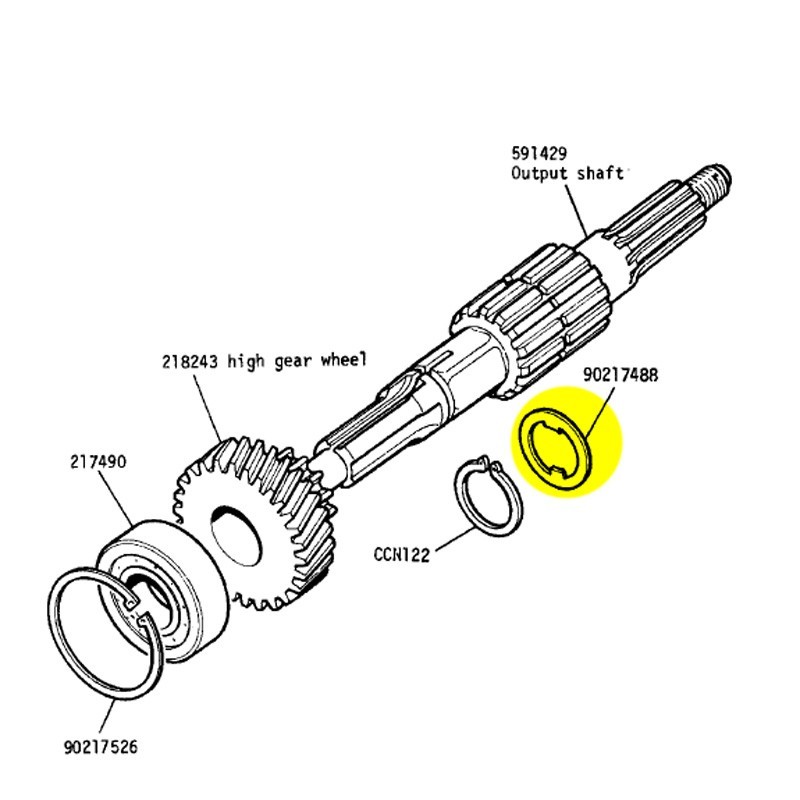 High gear wheel thrust washer