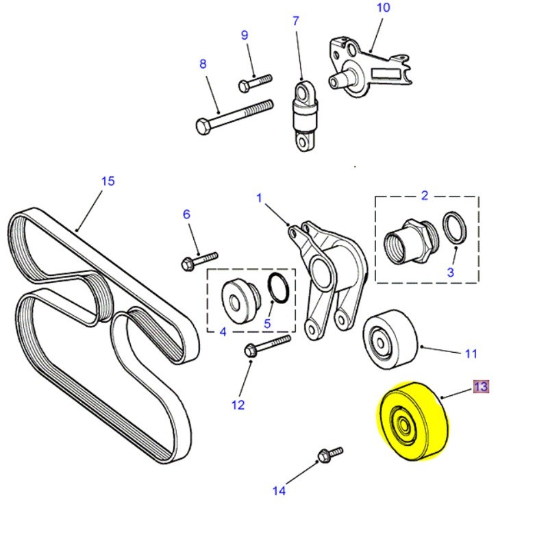 Pulley - tensionner ancillary drive - 2.5TD P38