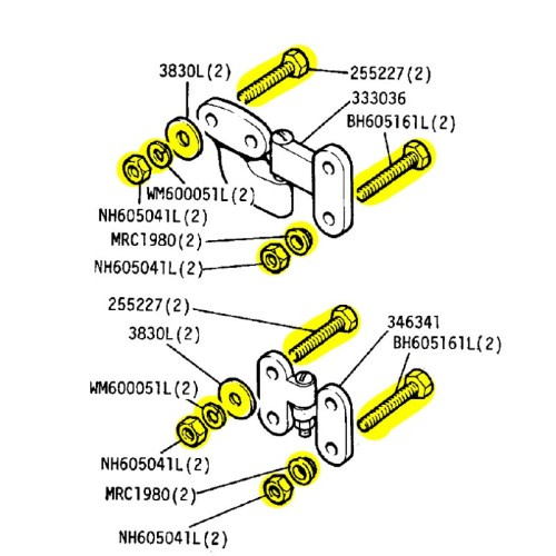 Kit fixation porte arrière safari