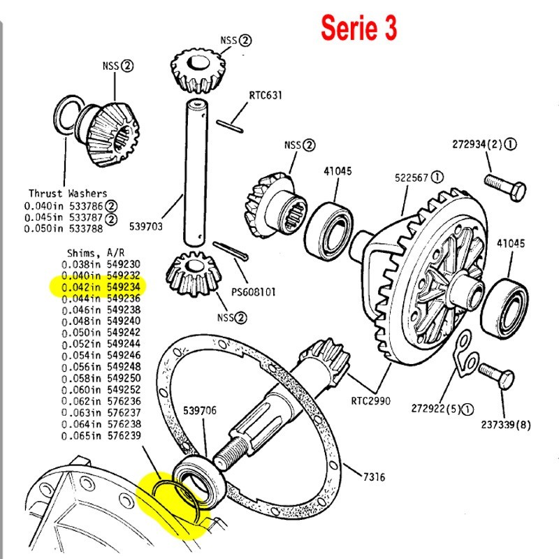 Shim diff pinion .046''