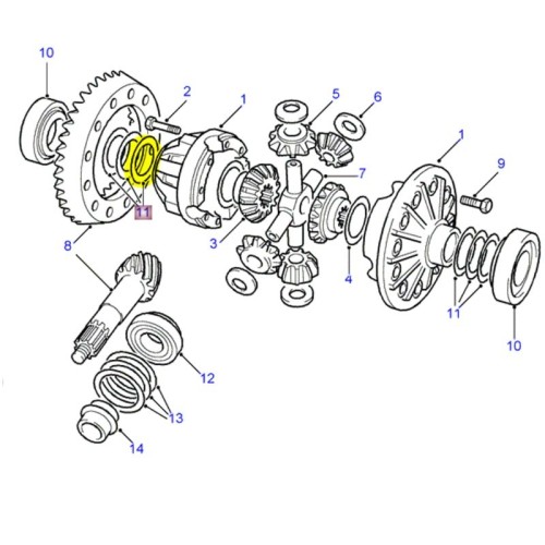 Thrust washer +0.005" salisbury differential