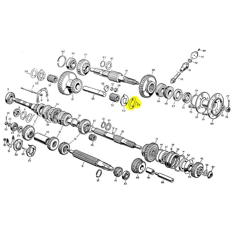 Shim for intermediate gear 1948-1964