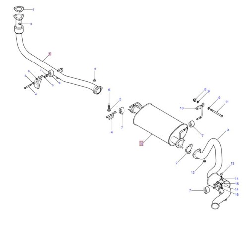 Ligne d'échappement 90TD5 - sans catalyseur