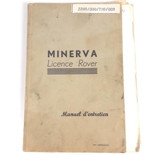Manuel d'entretien Minerva - occasion