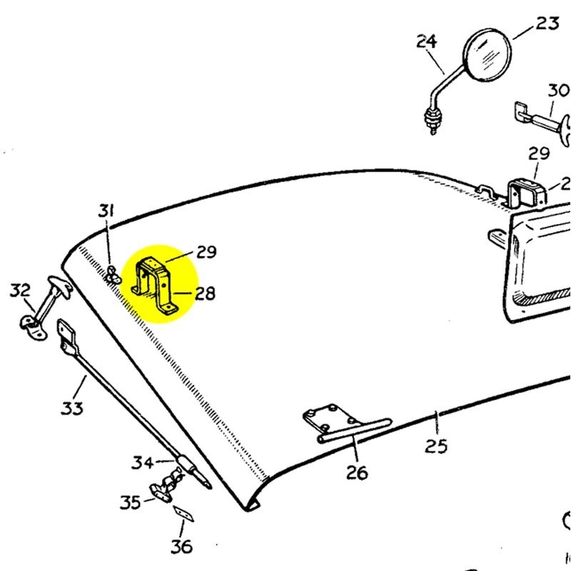 Support for windscreen - used
