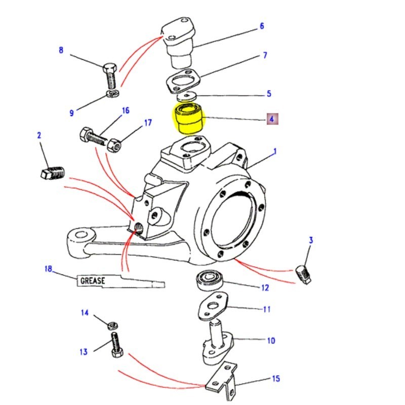 Housing & bush top swivel - upto 1993