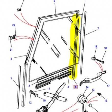 Front door glass channel - rear