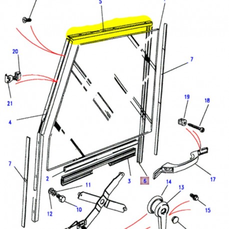 Front door glass channel - top