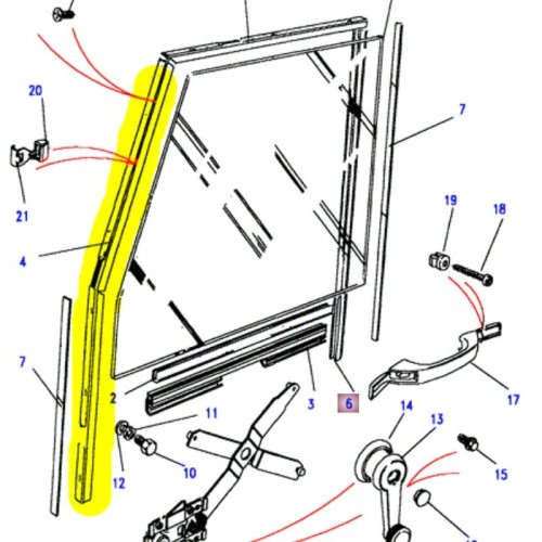 Front door glass channel - front