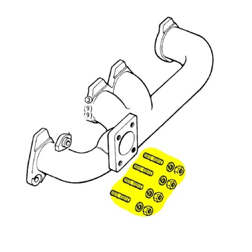 Studs & nuts set manifold - exhaust pipe 2.25D 4 holes