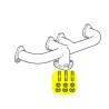 Studs & nuts set manifold - exhaust pipe 2.25D 3 holes